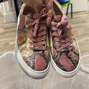 Jslides. Leather upper . Like new . Multi color